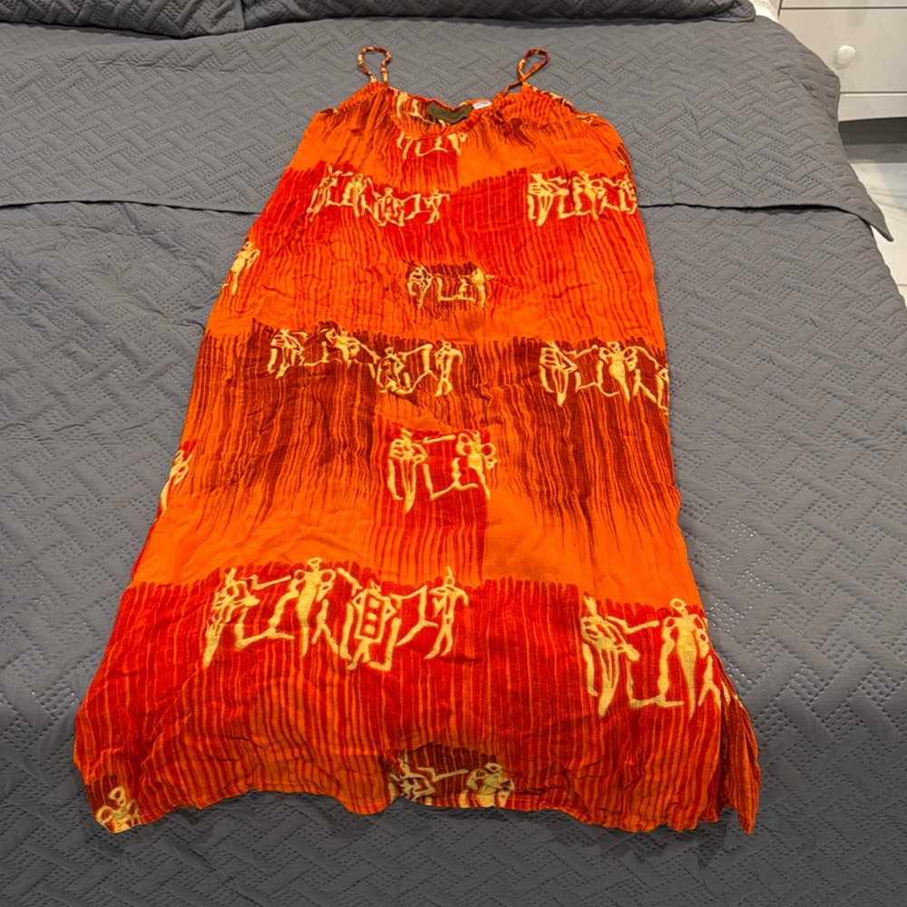 Henna one size dress orange